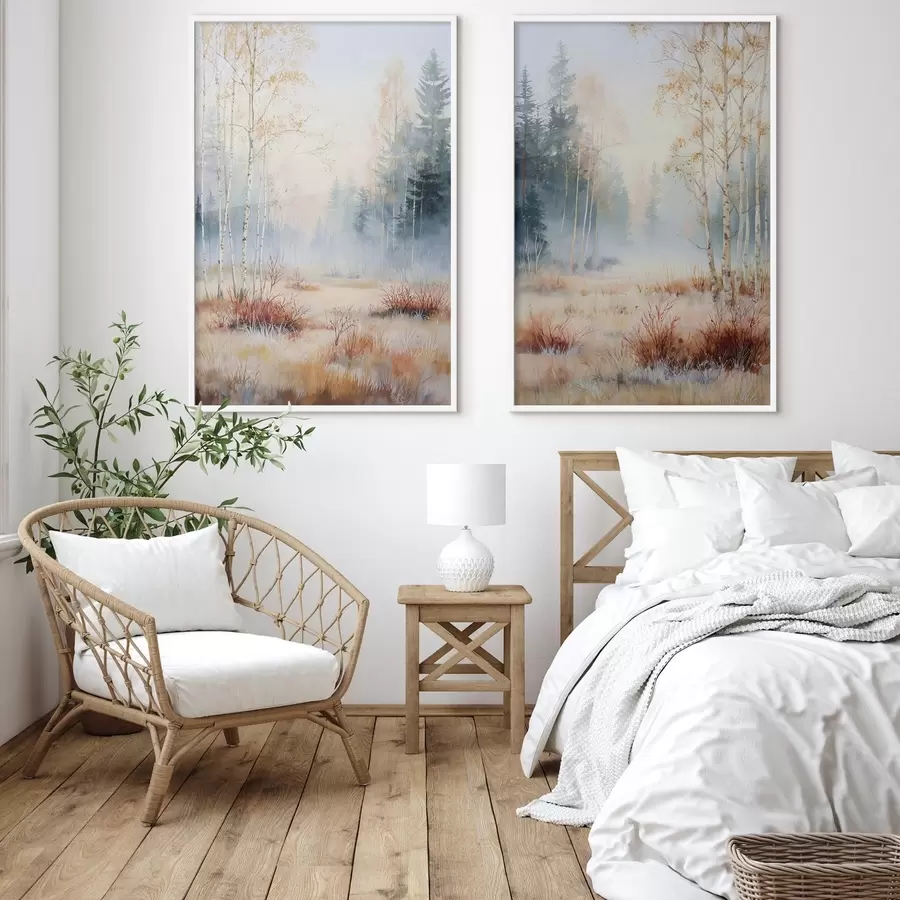 murales de pared paisaje primeras heladas en el bosque d01174