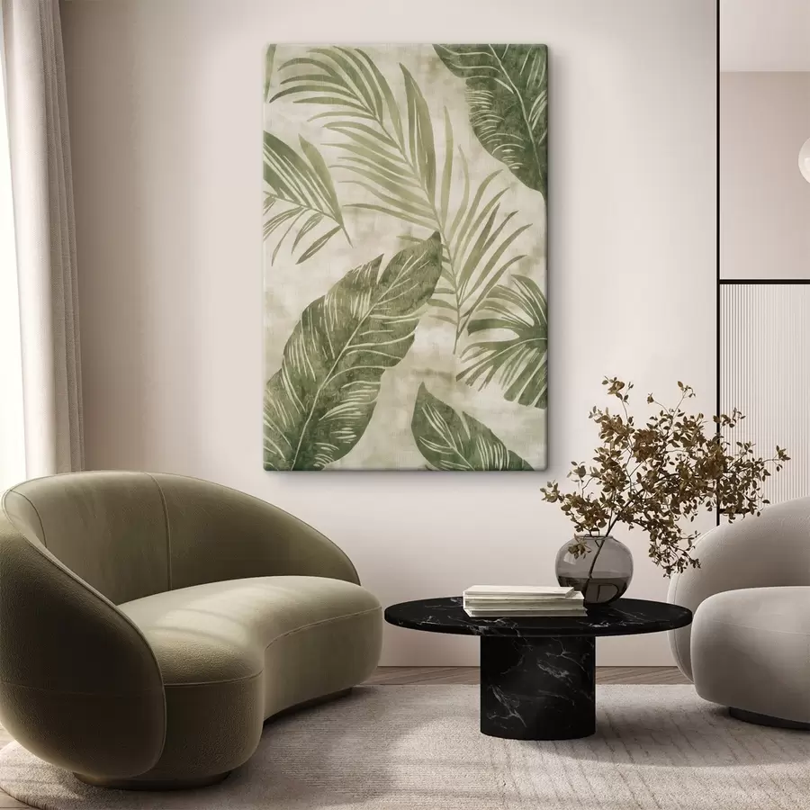 murales de pared Hojas tropicales, imitación de fondo envejecido s47631