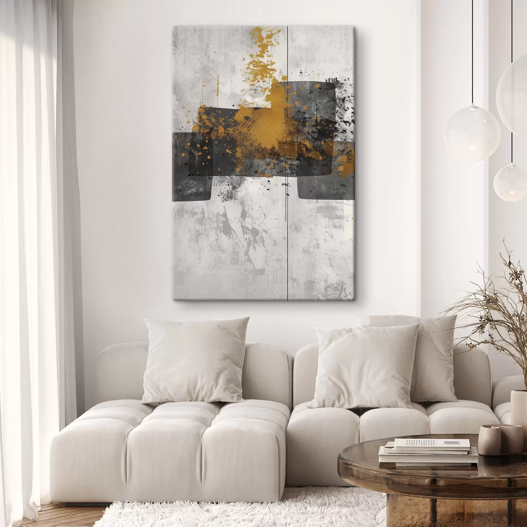 murales de pared Formas abstractas sobre un fondo de hormigón s47636