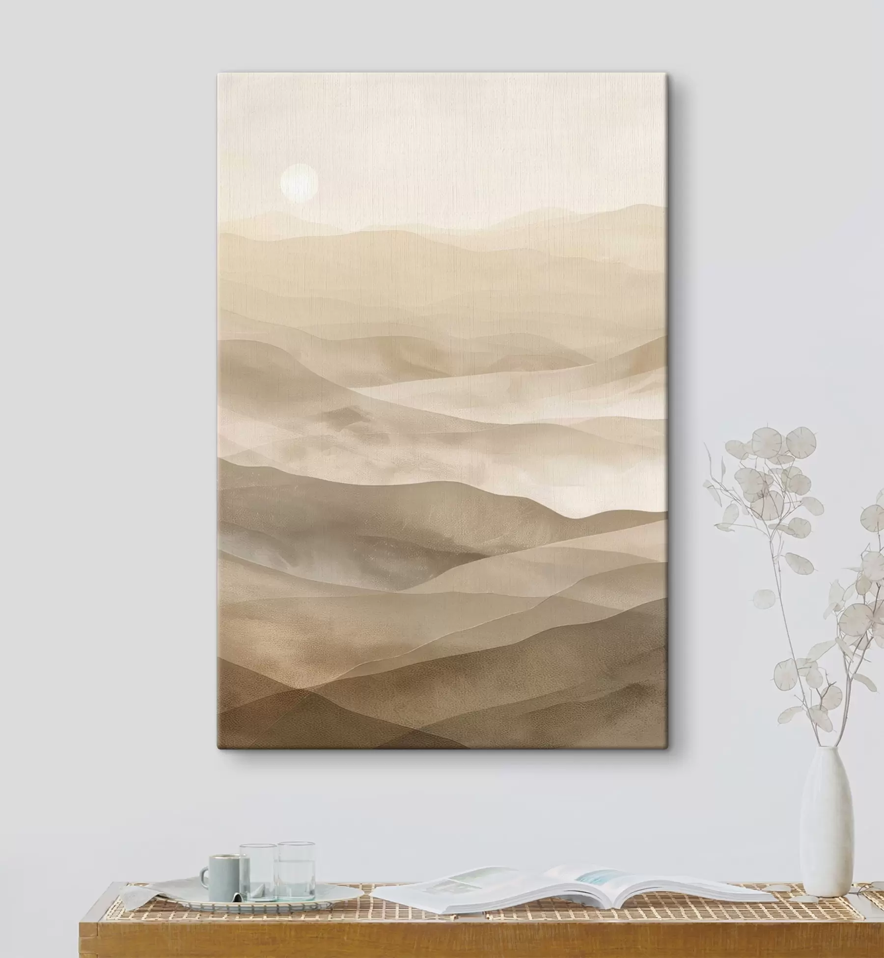 murales de pared Montañas en tonos claros, imitación de acuarela s47638