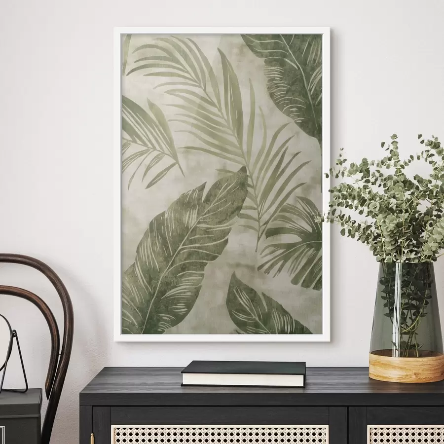 murales de pared Hojas tropicales, imitación de fondo envejecido f47631