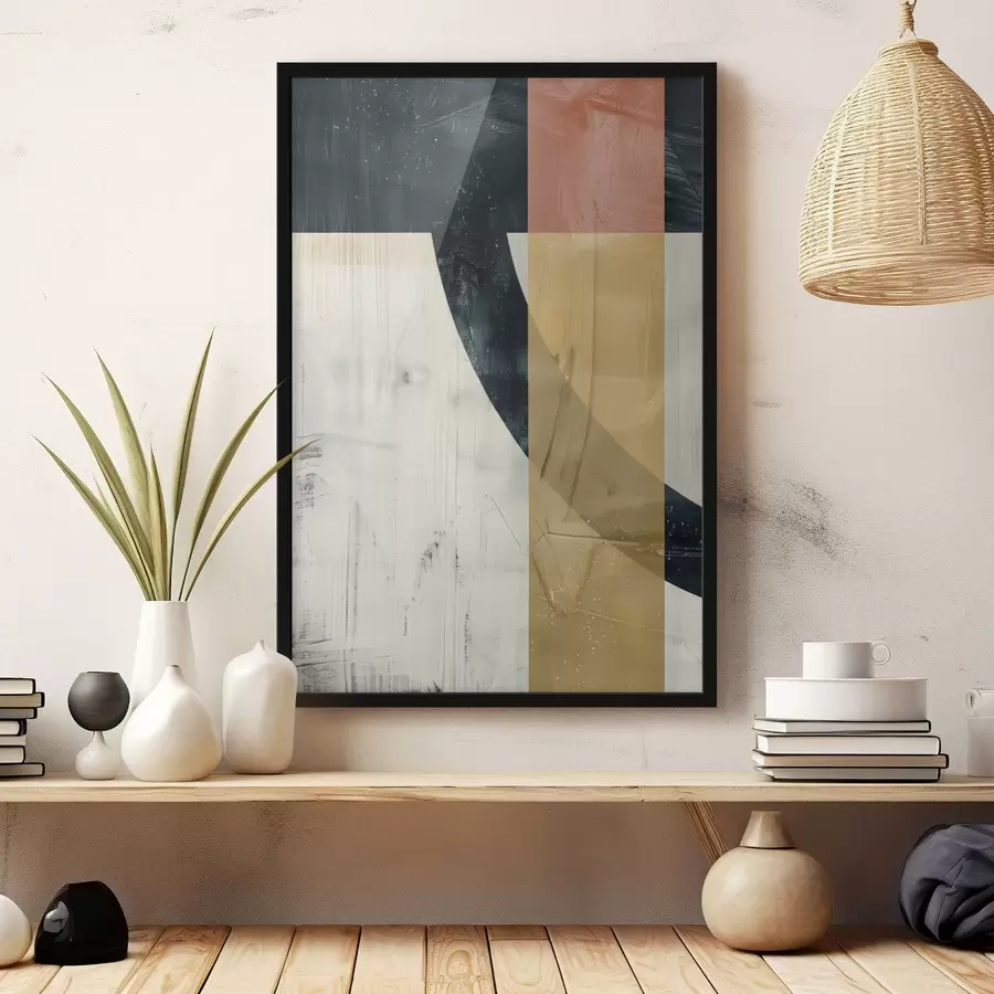 murales de pared Formas geométricas sobre fondo de hormigón f47634