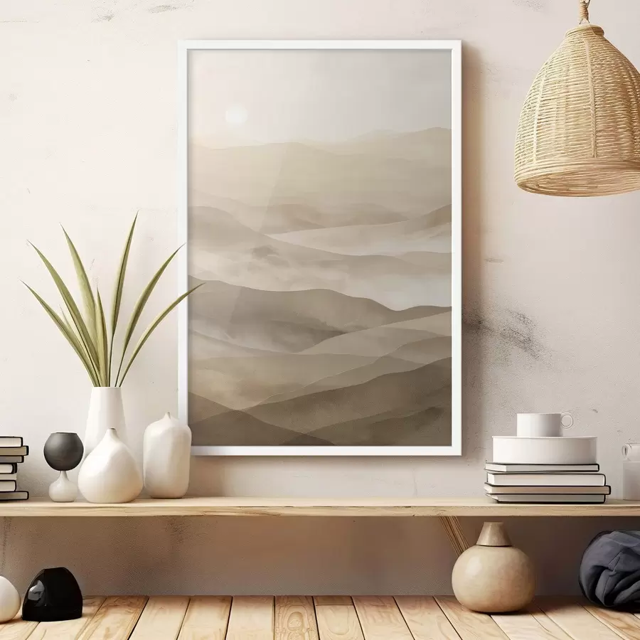 murales de pared Montañas en tonos claros, imitación de acuarela f47638