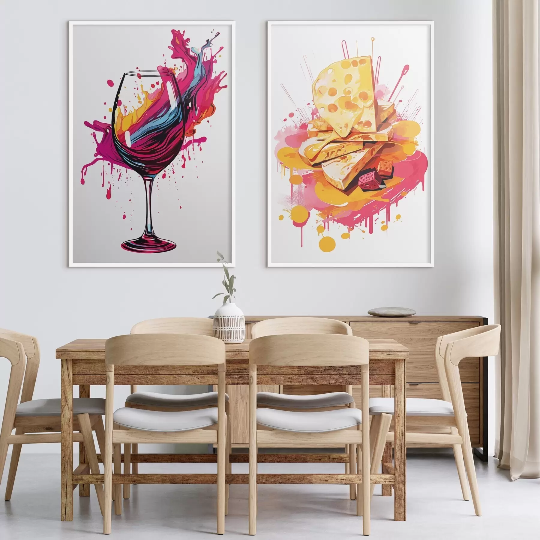 murales de pared Vino y queso d00551