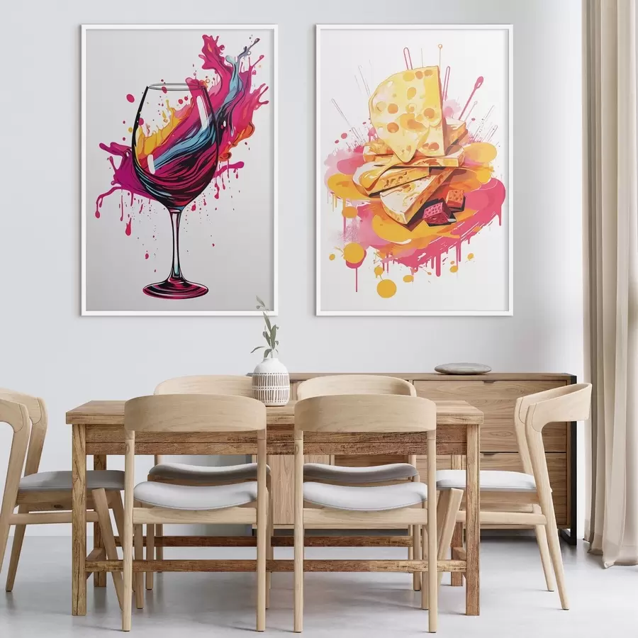 murales de pared Vino y queso d00551