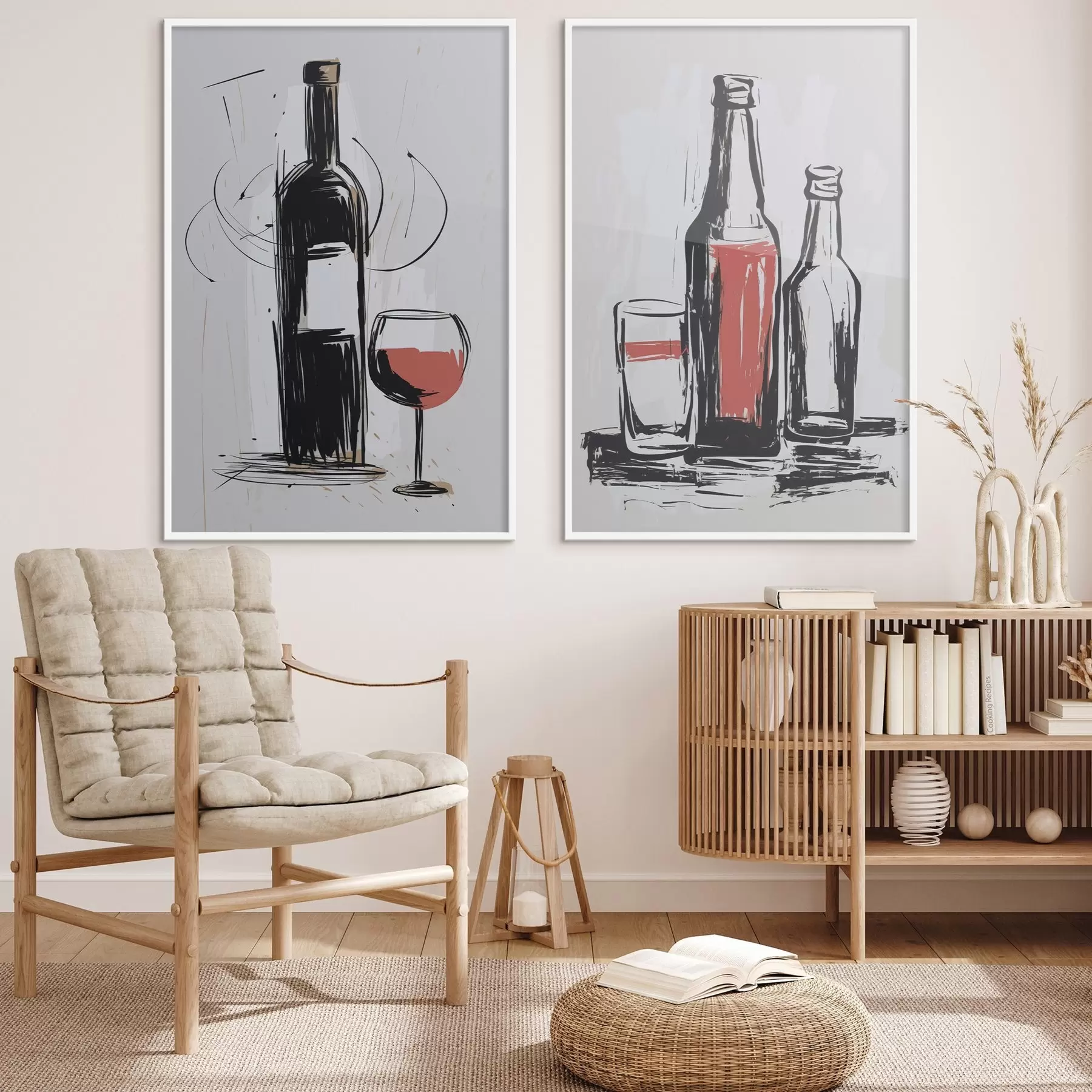 murales de pared Botellas y vidrio d01223