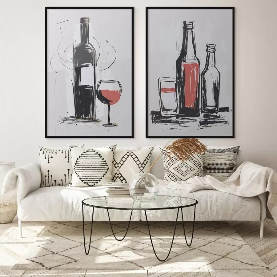 murales de pared Botellas y vidrio d01223