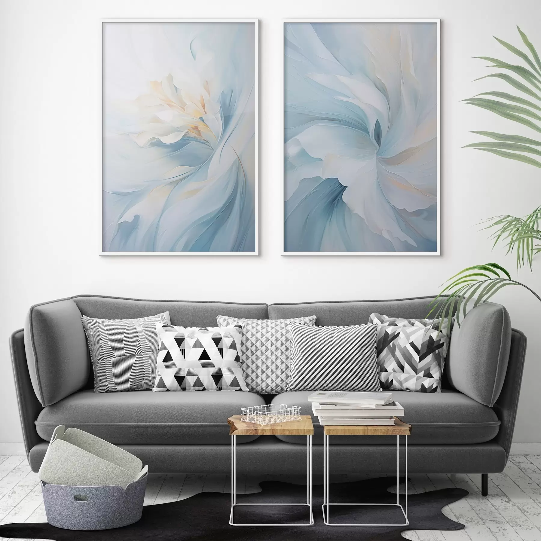 murales de pared Pétalos abstractos, delicados y translúcidos que se arremolinan hacia dentro con una iluminación suave y una textura pictórica. d01244