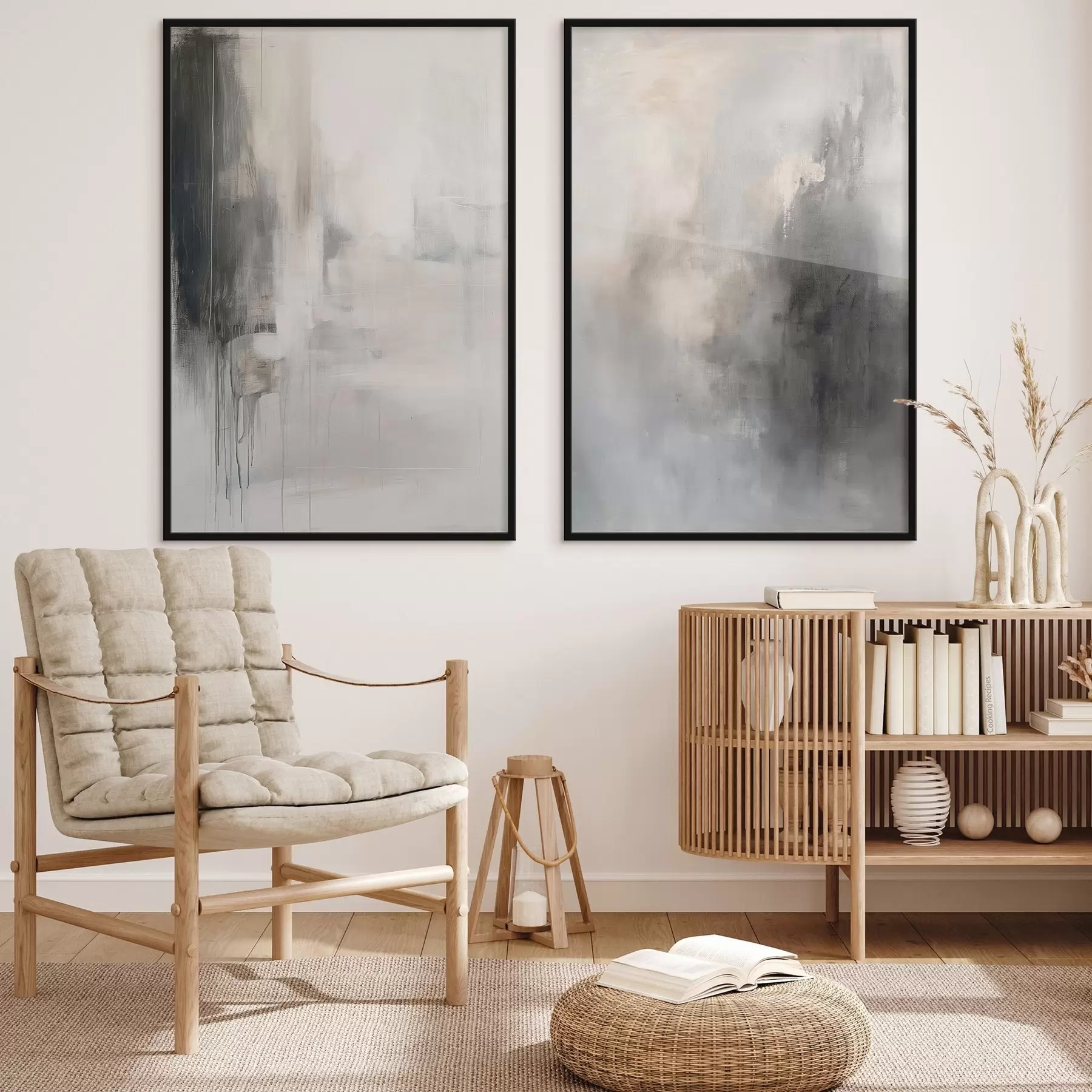 murales de pared Composición abstracta en tonos neutros d01216