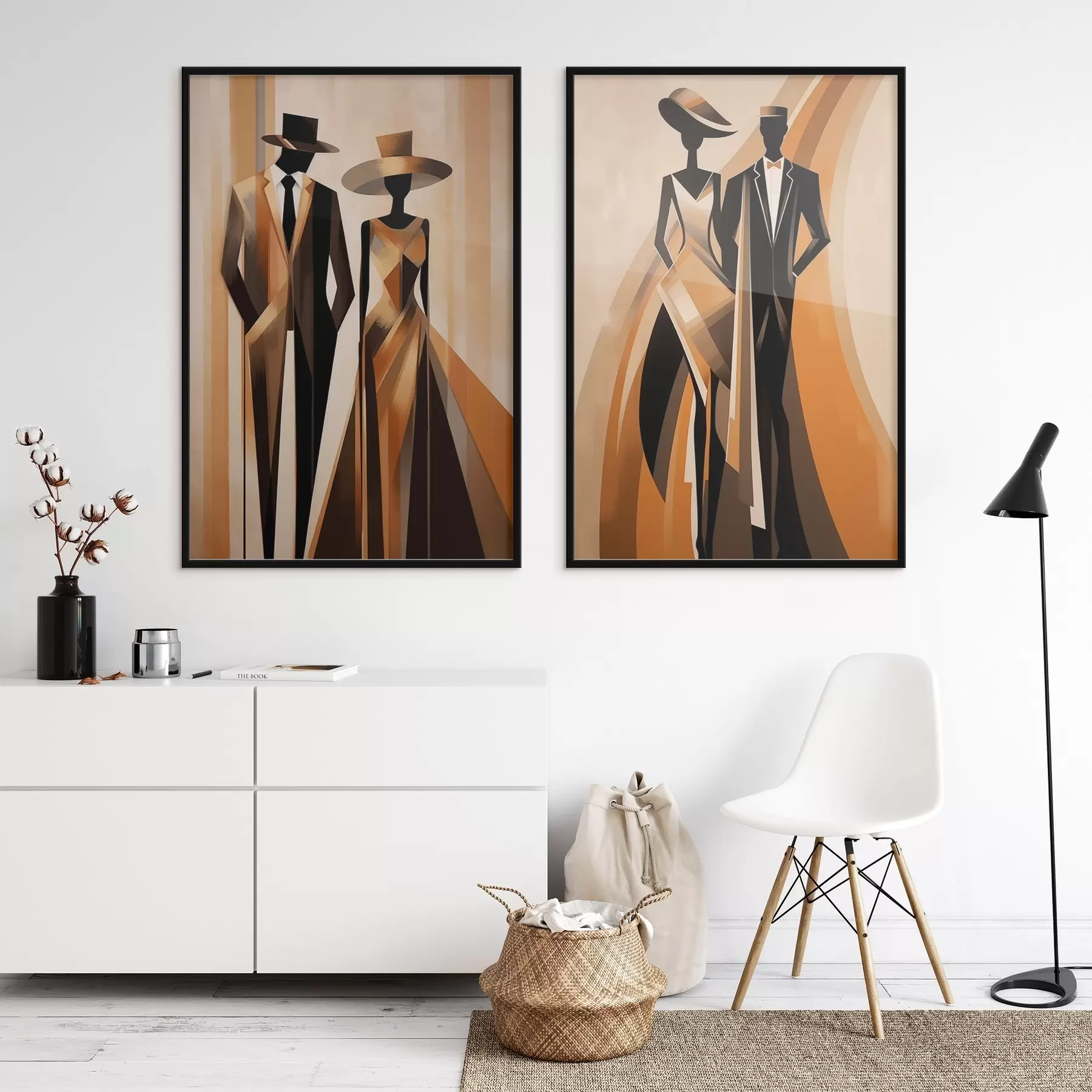 murales de pared pareja abstracta d01200