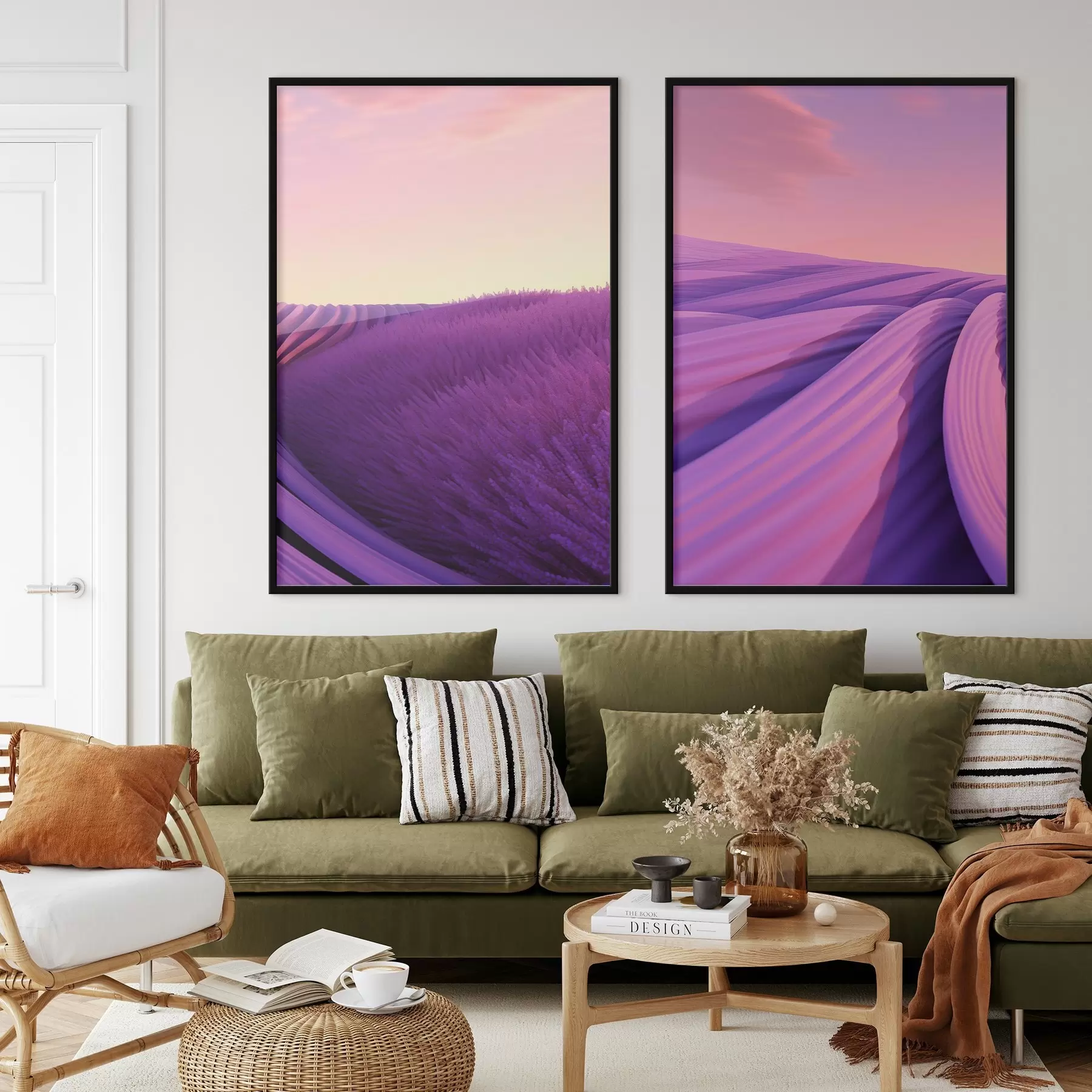 murales de pared Campo de lavanda, abstracto d01250