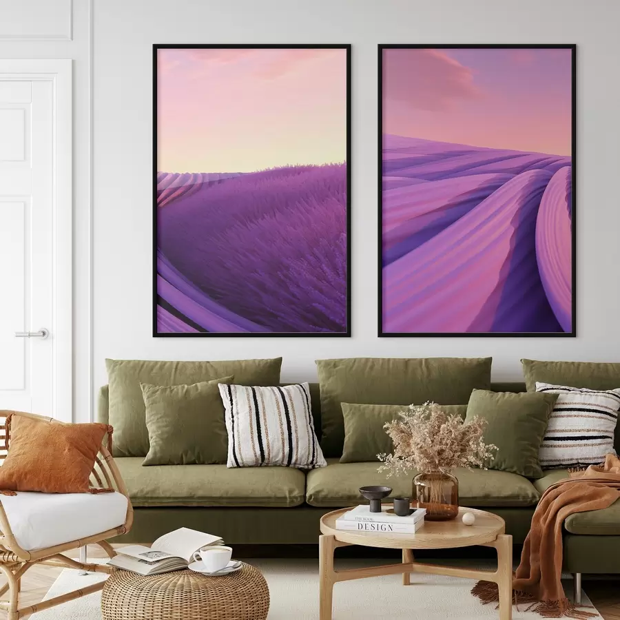 murales de pared Campo de lavanda, abstracto d01250