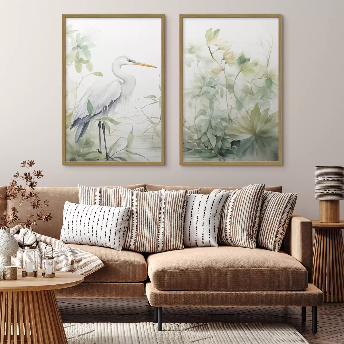 Poster Cigüeña entre las plantas d01256