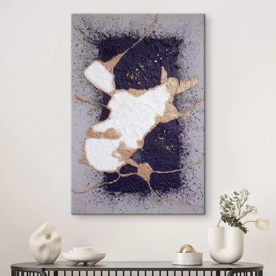 murales de pared Resumen en tonos morados y beiges con un efecto de textura volumétrica. s46952