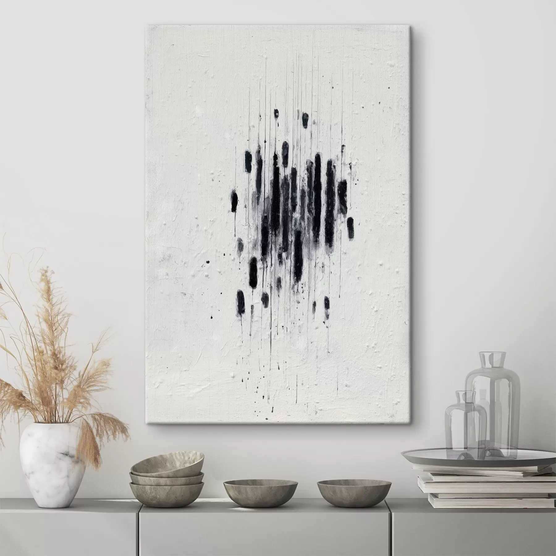 murales de pared Arte minimalista con pinceladas expresivas y bordes difuminados en un estilo pictórico moderno. s46957