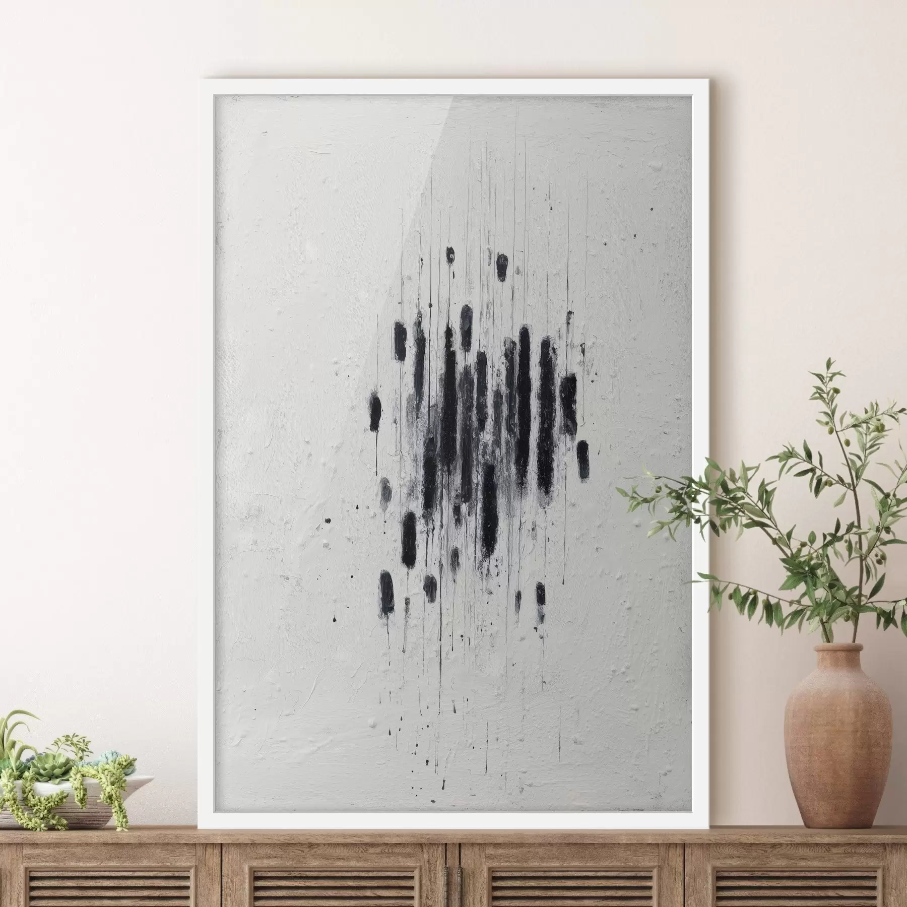 murales de pared Arte minimalista con pinceladas expresivas y bordes difuminados en un estilo pictórico moderno. f46957