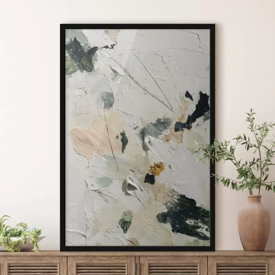 murales de pared Escena expresiva con textura multicapa y paleta de colores pastel al estilo de la pintura al óleo. f46961