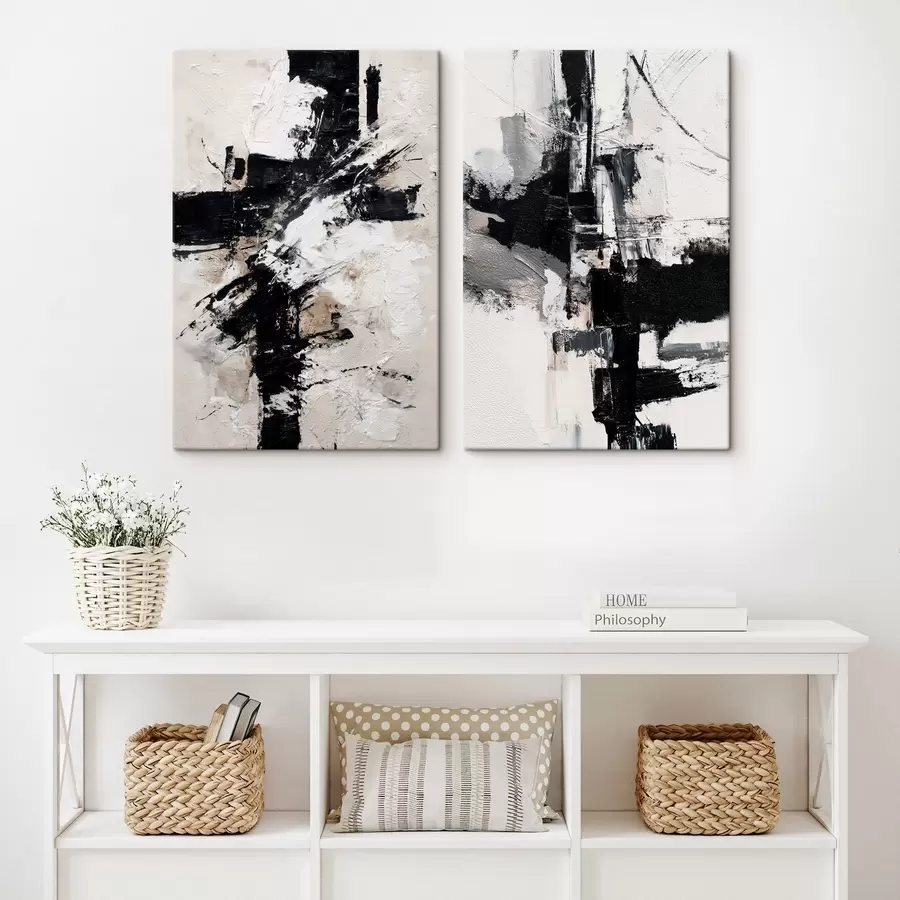 murales de pared Composición minimalista con acentos dinámicos y una imitación de textura en relieve. m01151