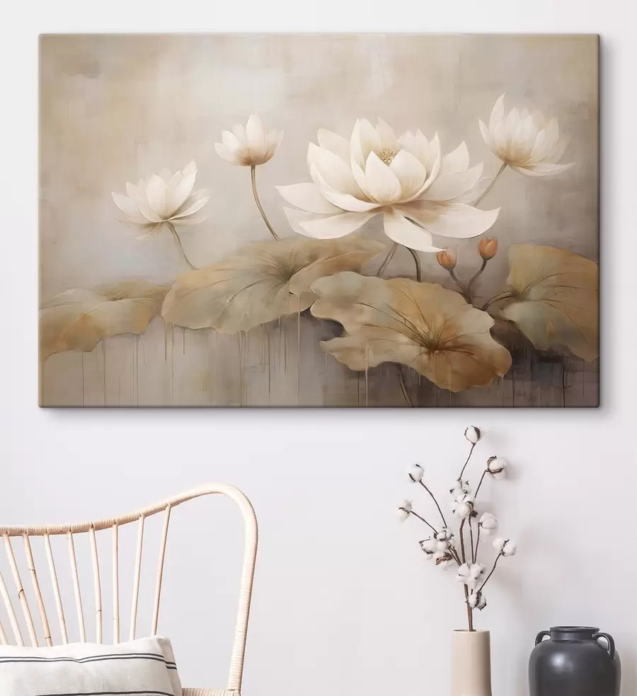 murales de pared Grandes flores de loto s47639