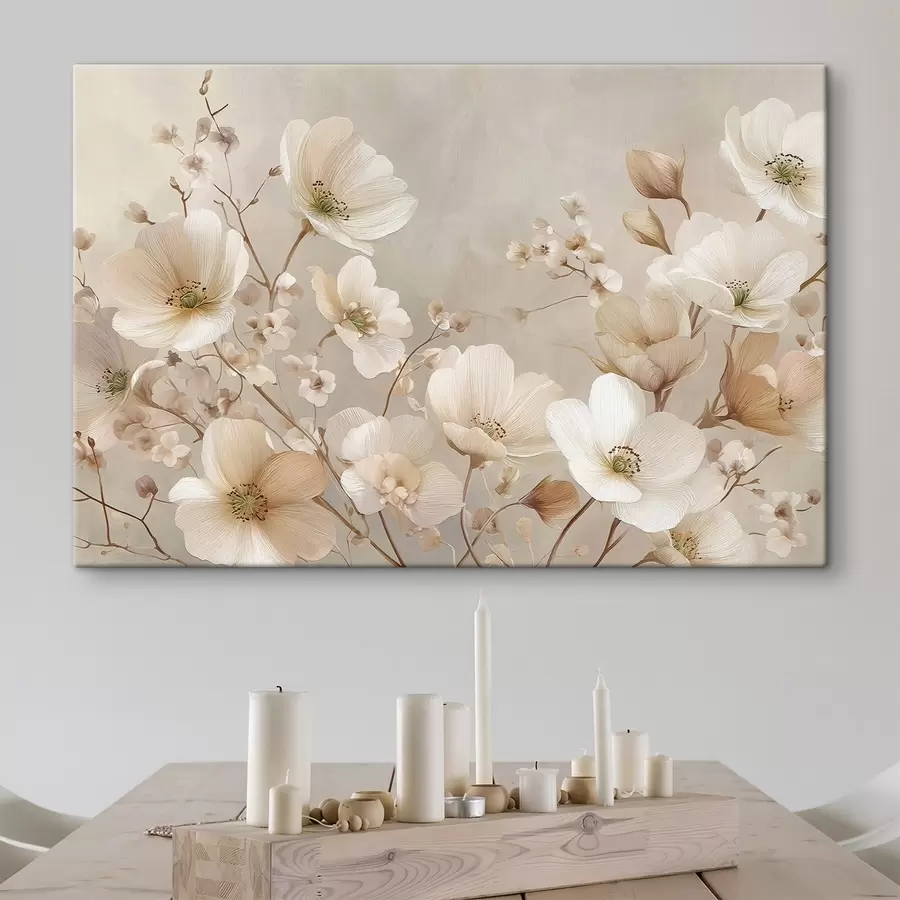 murales de pared Flores grandes sobre fondo claro s47650