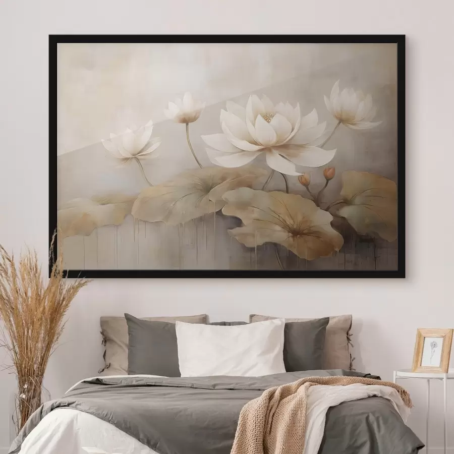 murales de pared Grandes flores de loto f47639