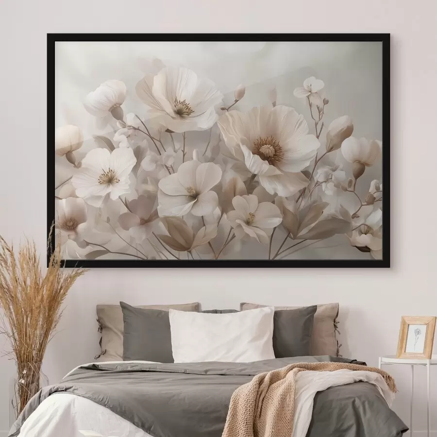 murales de pared Flores grandes sobre fondo claro f47645