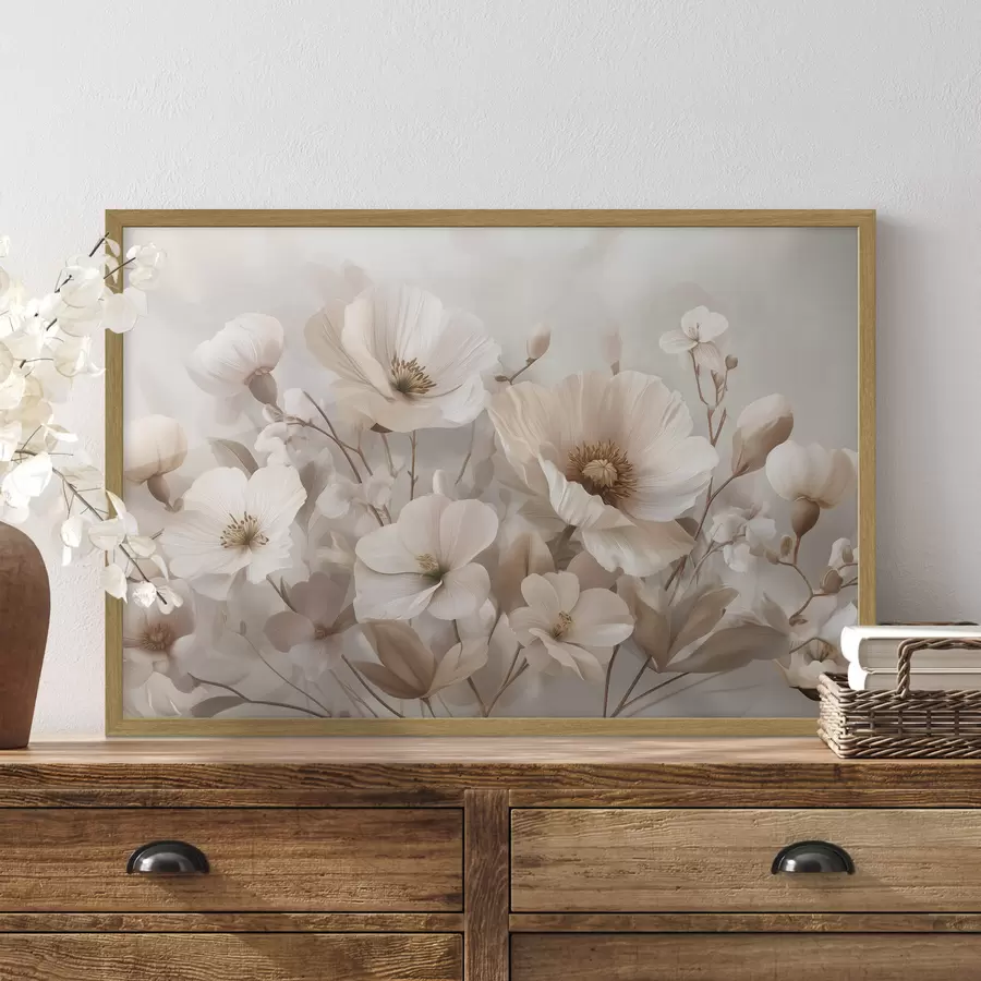 murales de pared Flores grandes sobre fondo claro f47645