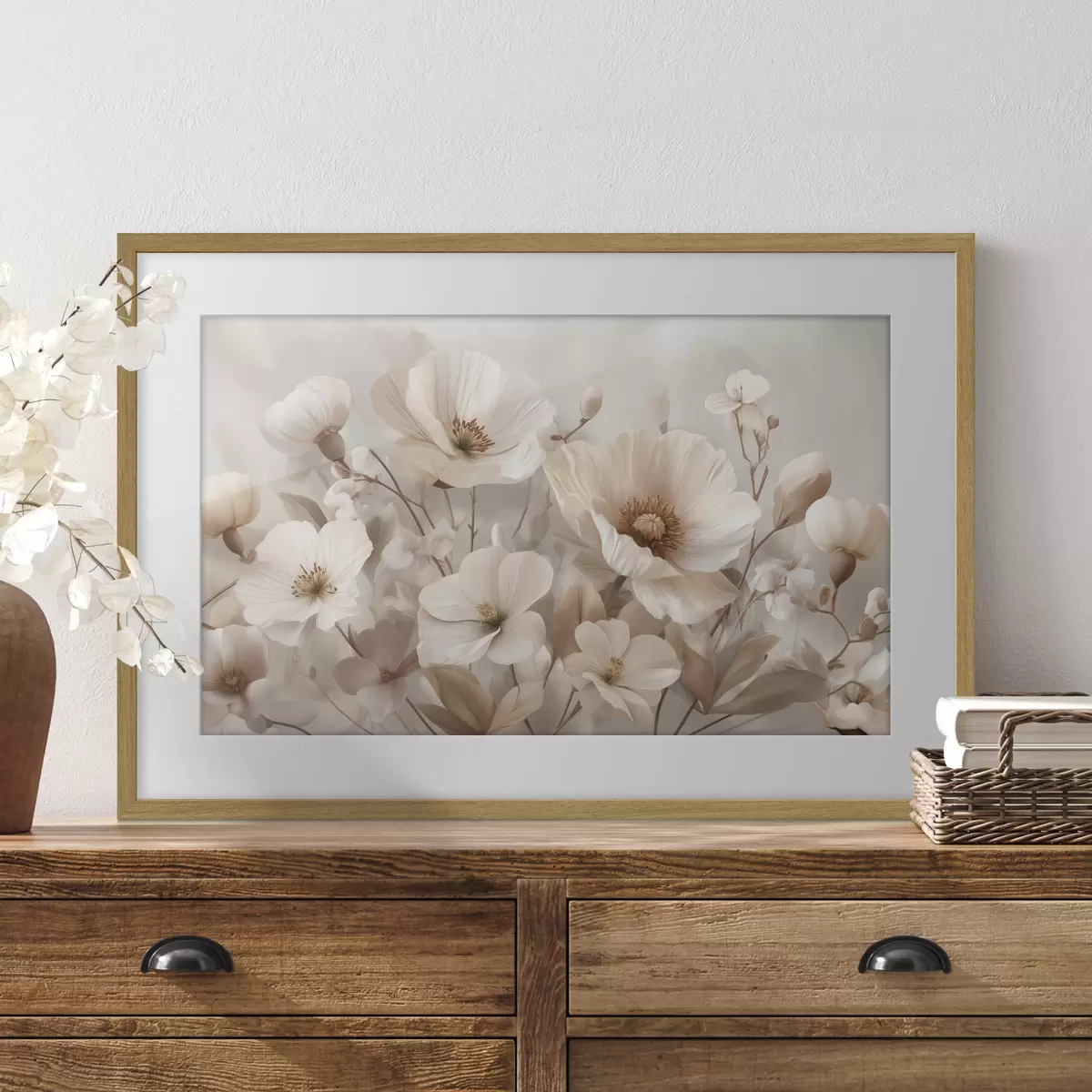 Poster Flores grandes sobre fondo claro f47645