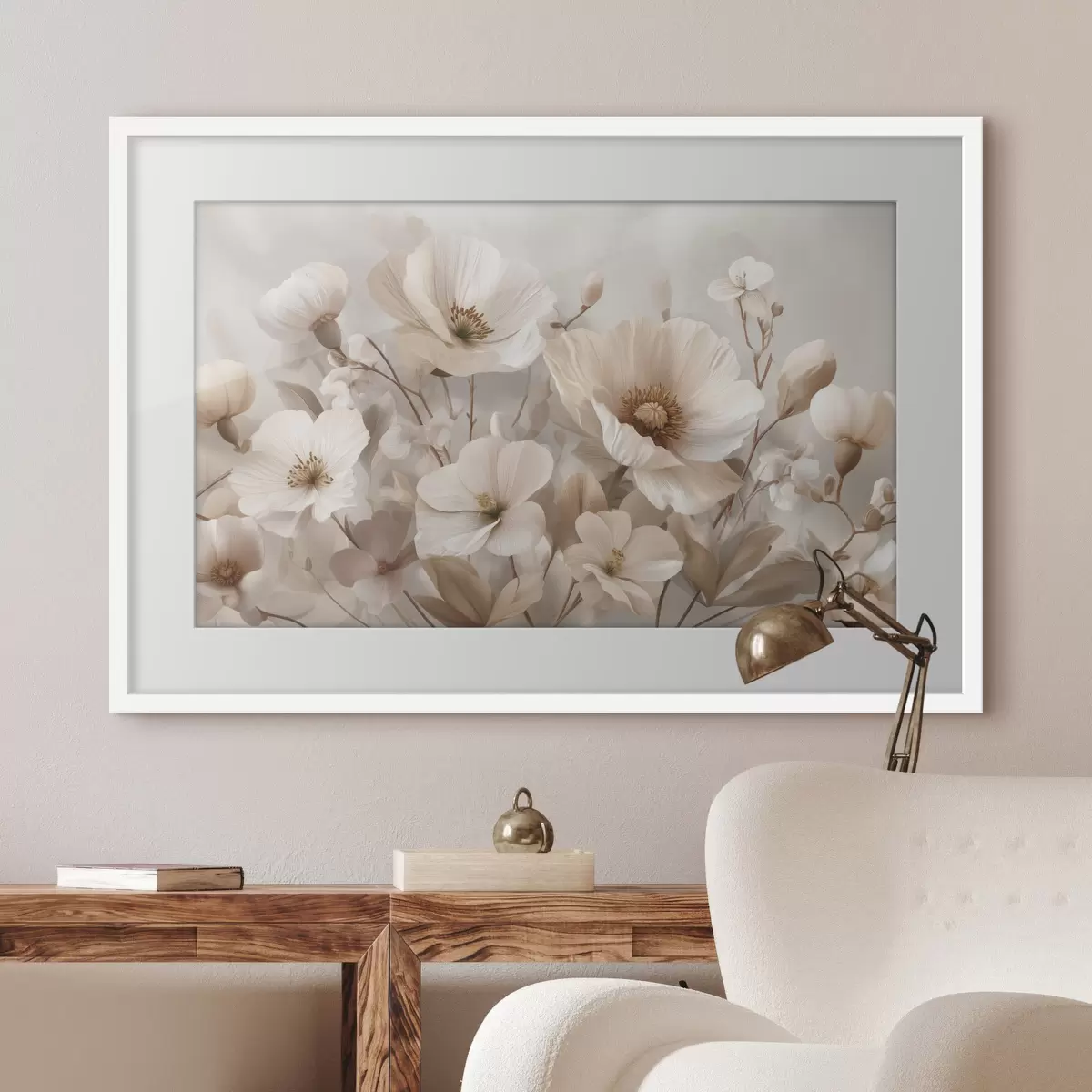 Poster Flores grandes sobre fondo claro f47645
