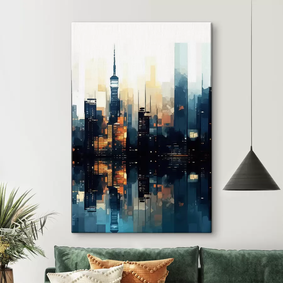 murales de pared Atardecer en una gran ciudad s47677