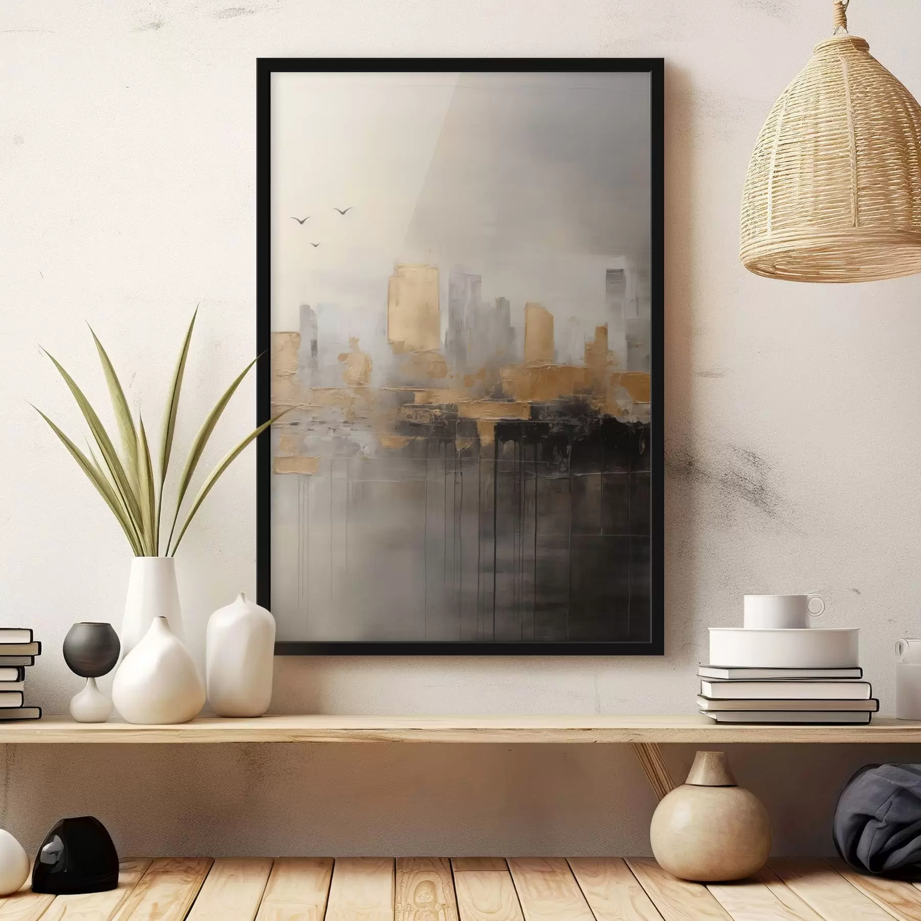 murales de pared Una ciudad en tonos tranquilos f47673