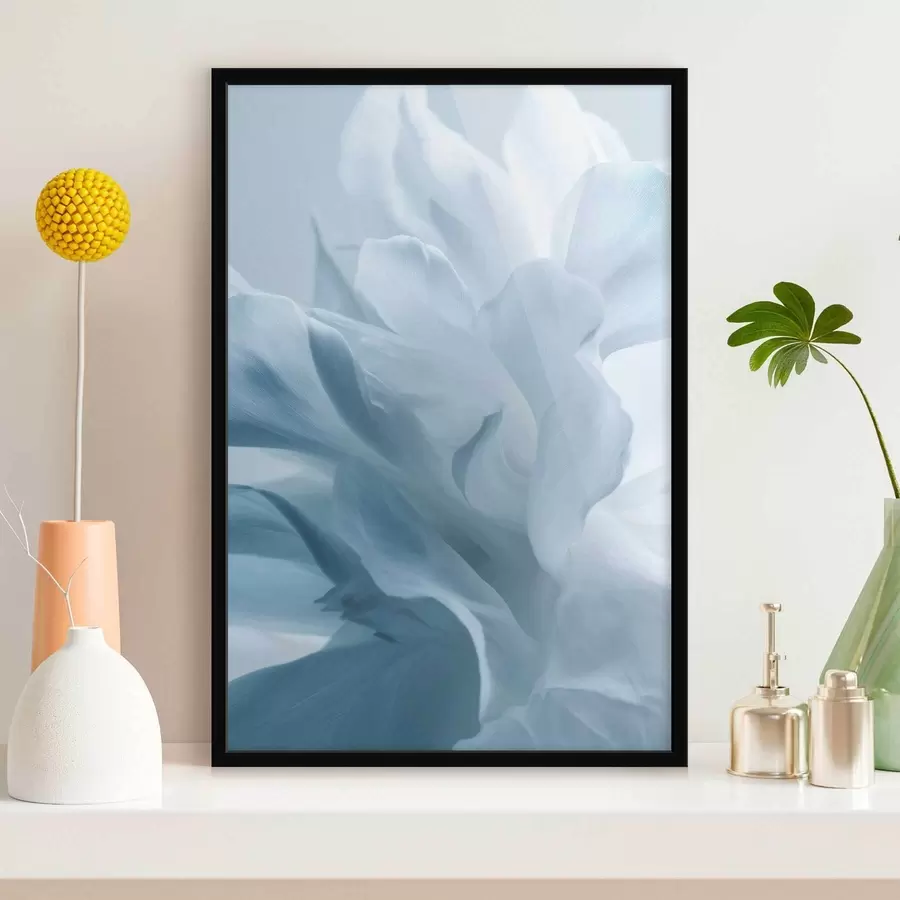 murales de pared delicados pétalos en tonos azules f47692