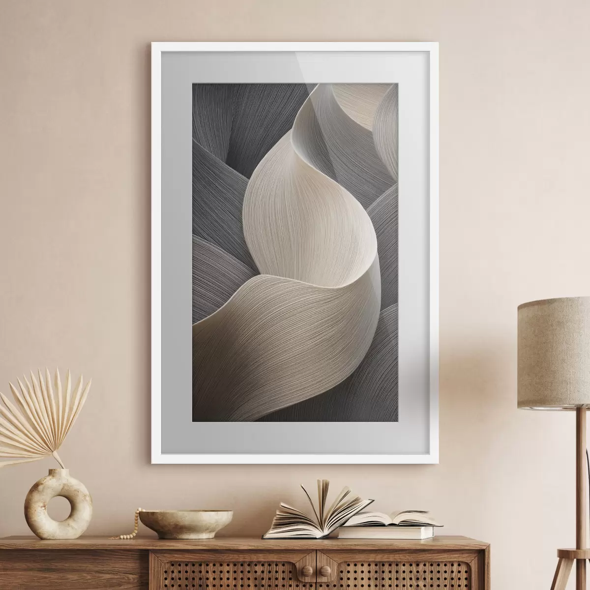 Poster ondas abstractas con imitación de volumen f47697