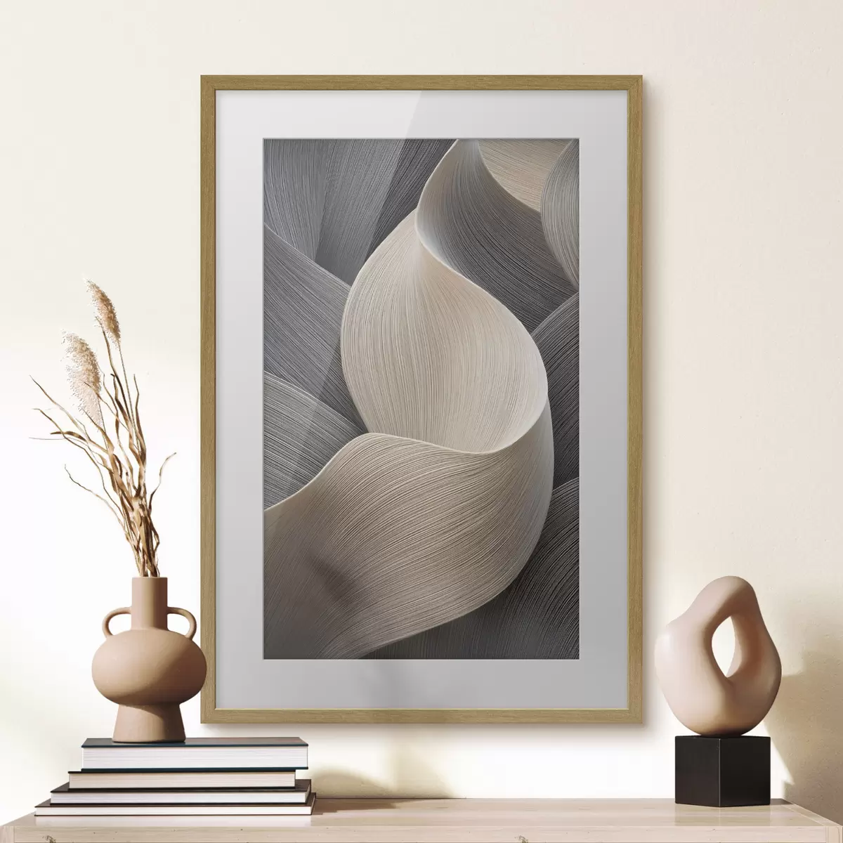 Poster ondas abstractas con imitación de volumen f47697