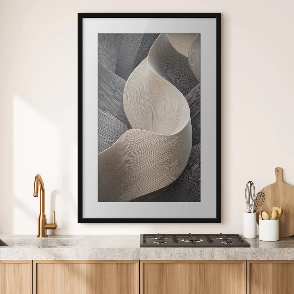 Poster ondas abstractas con imitación de volumen f47697