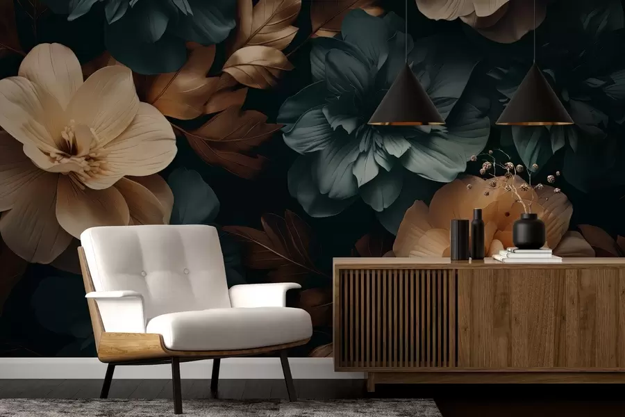 murales de pared Jardín oscuro en flor w05007