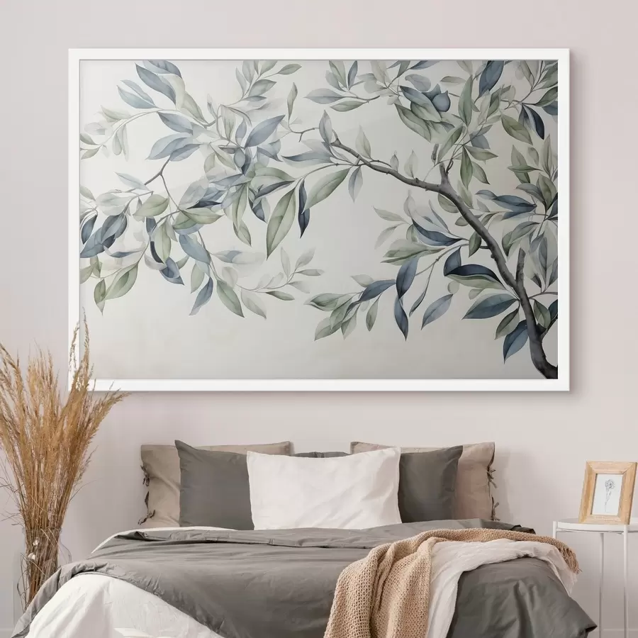 murales de pared Rama de árbol, pintura en acuarela f47704