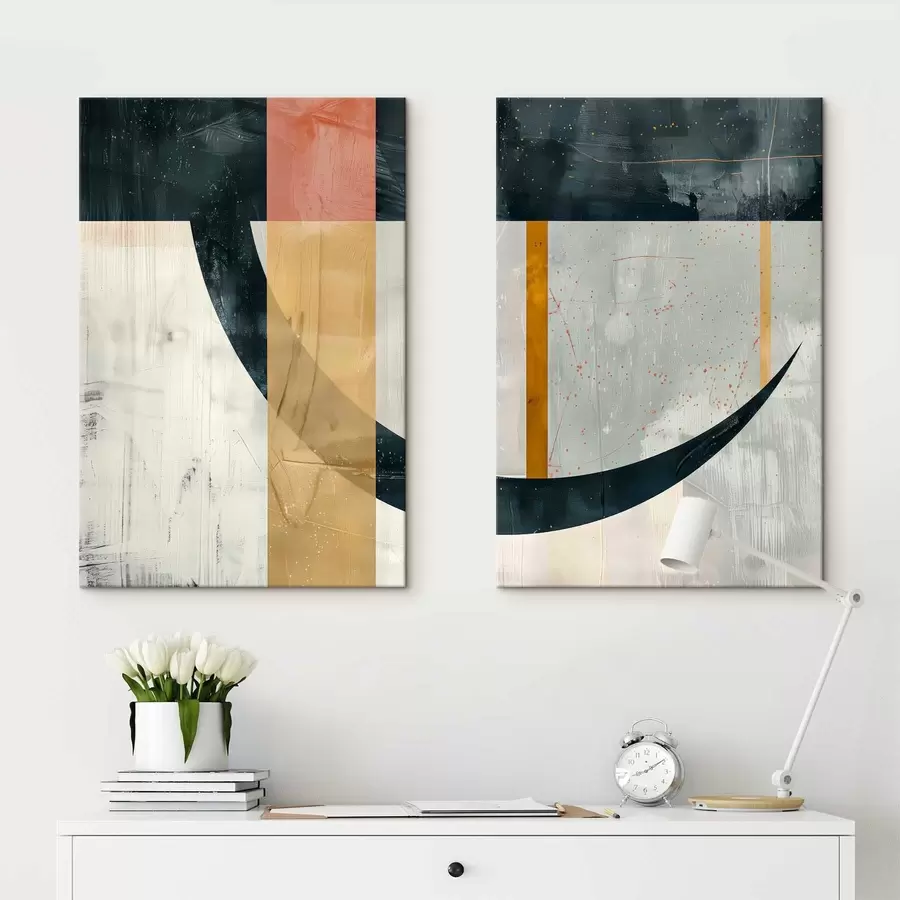 murales de pared Formas geométricas sobre un fondo desgastado m01285