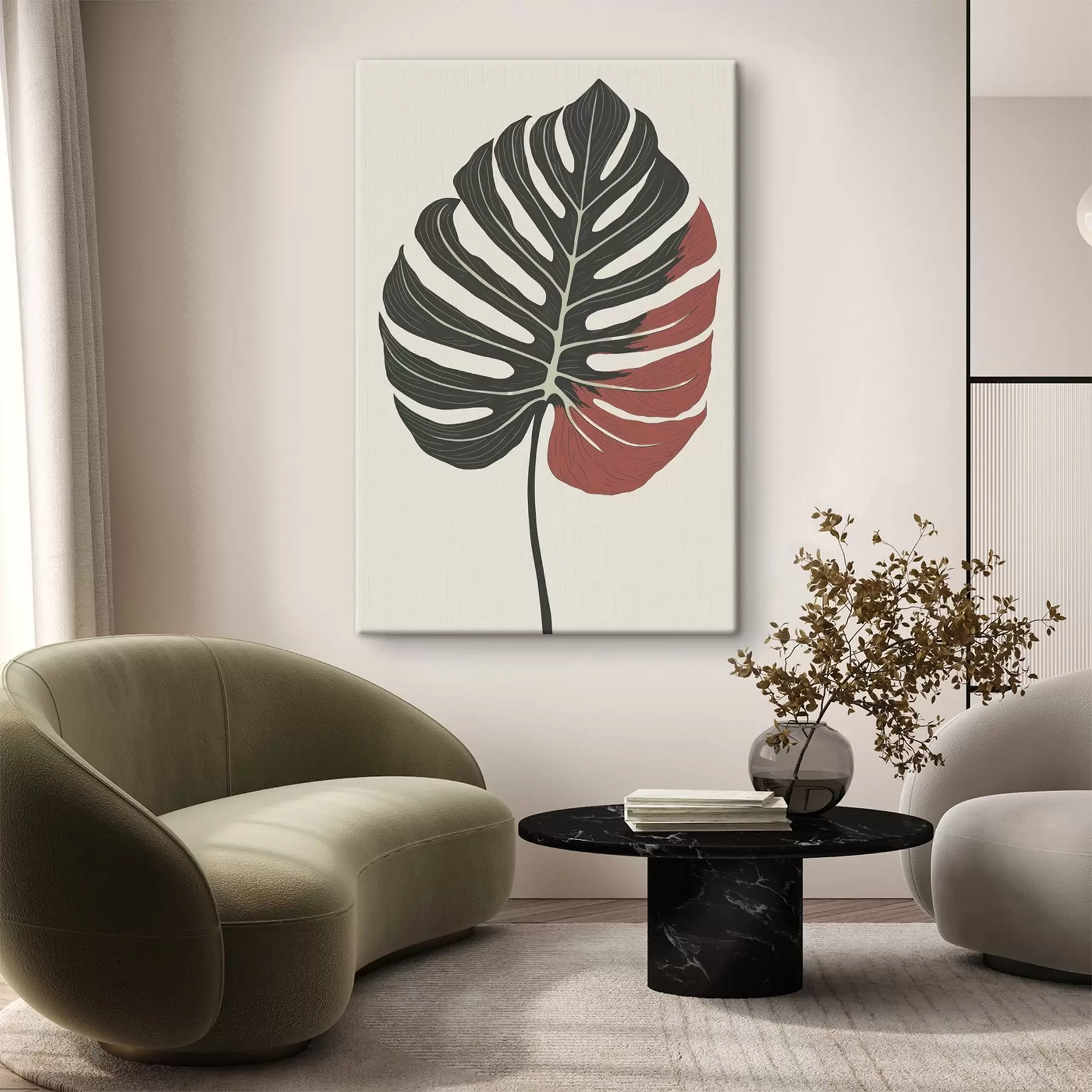 murales de pared hoja tropical s47727