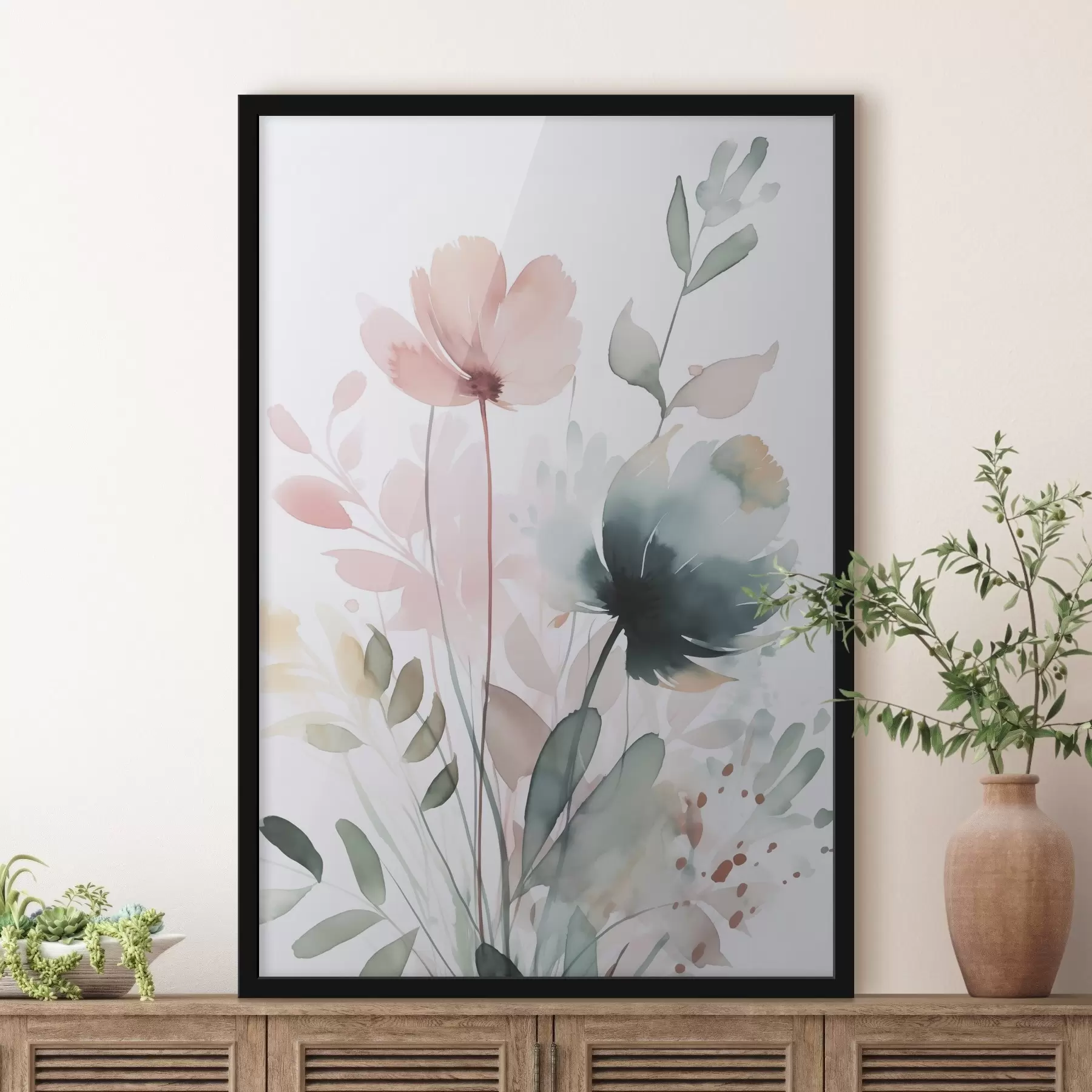 murales de pared Acuarela imitación vegetación f47725