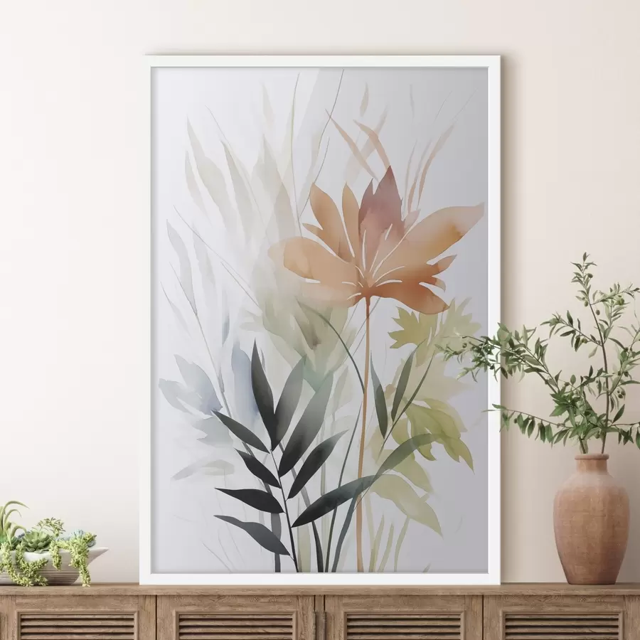 murales de pared Plantas imitación acuarela f47726