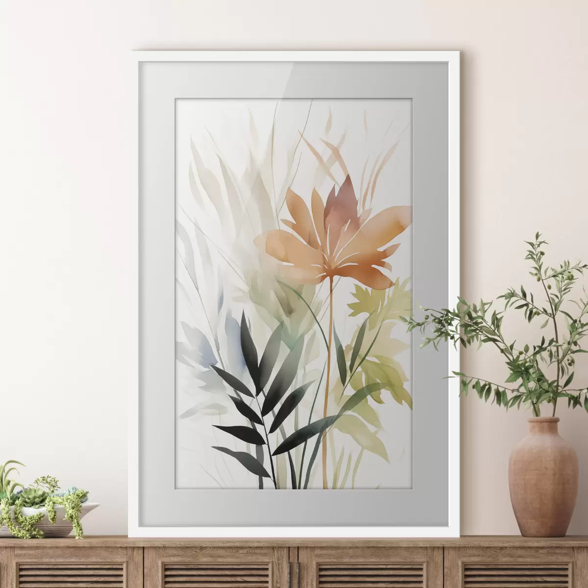 Poster Plantas imitación acuarela f47726