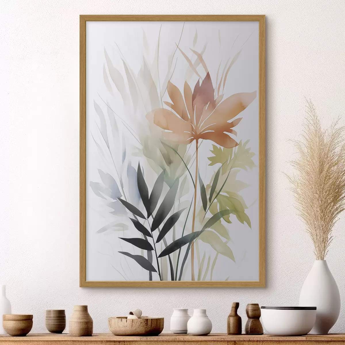 Poster Plantas imitación acuarela f47726