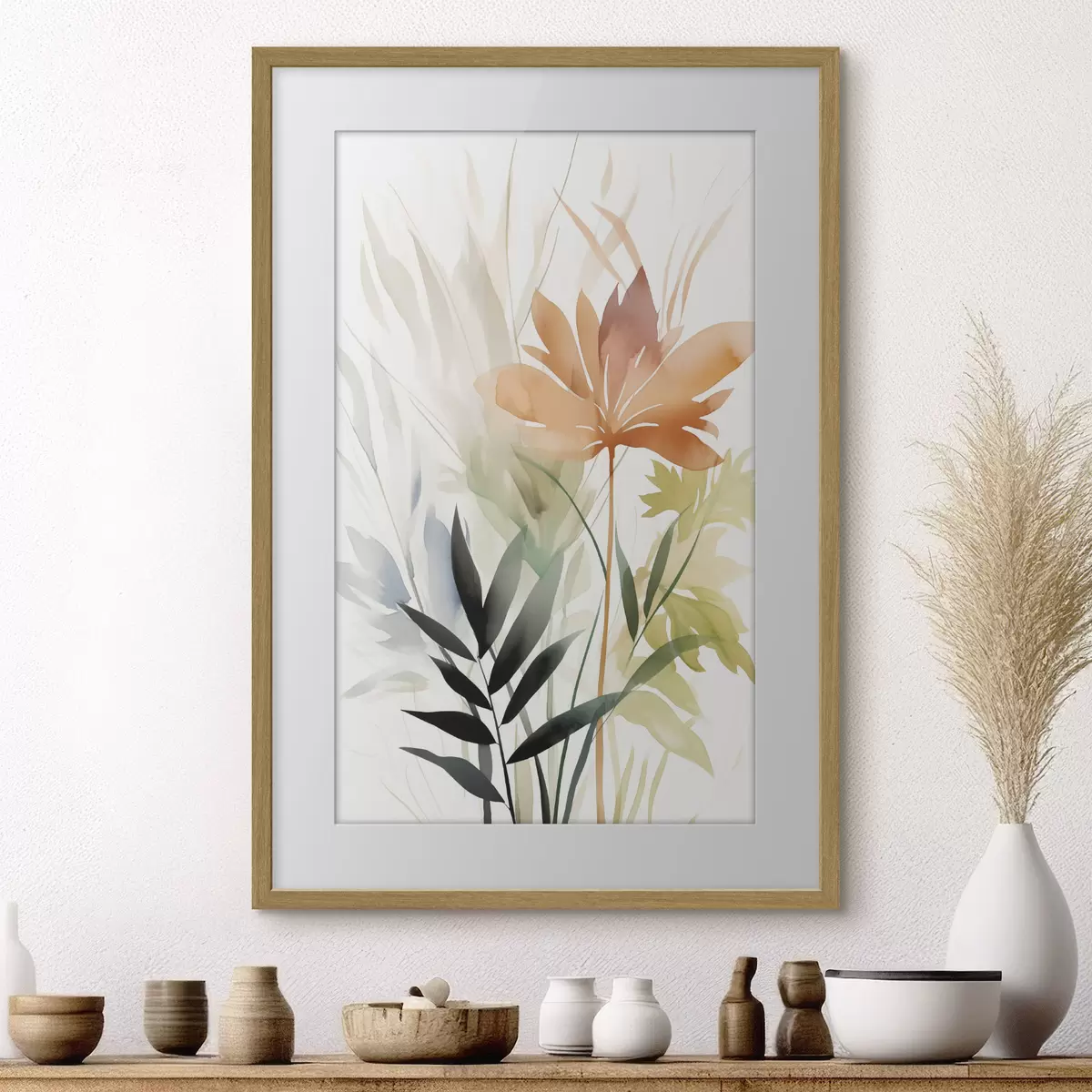 Poster Plantas imitación acuarela f47726