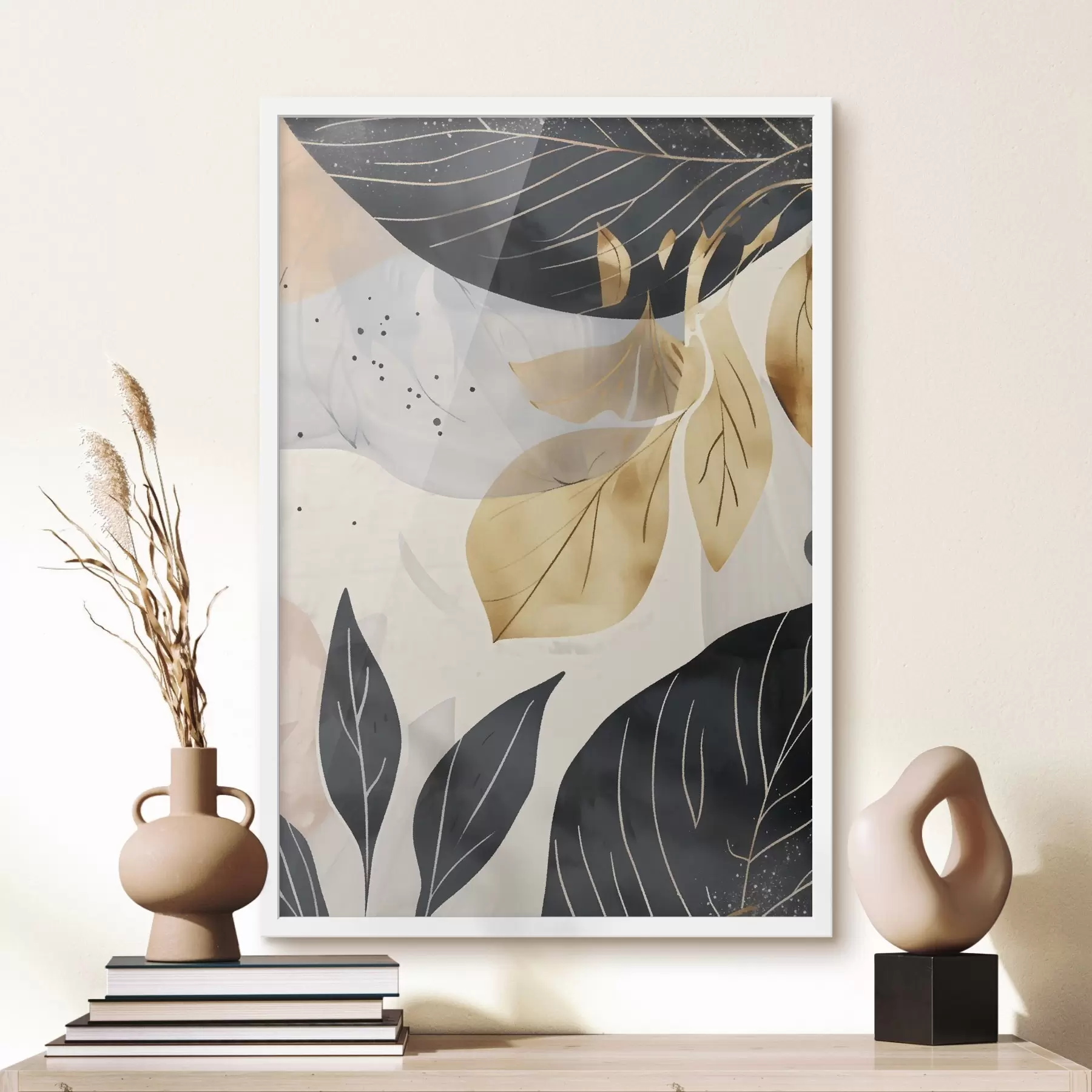 murales de pared Ramitas y hojas abstractas f47744