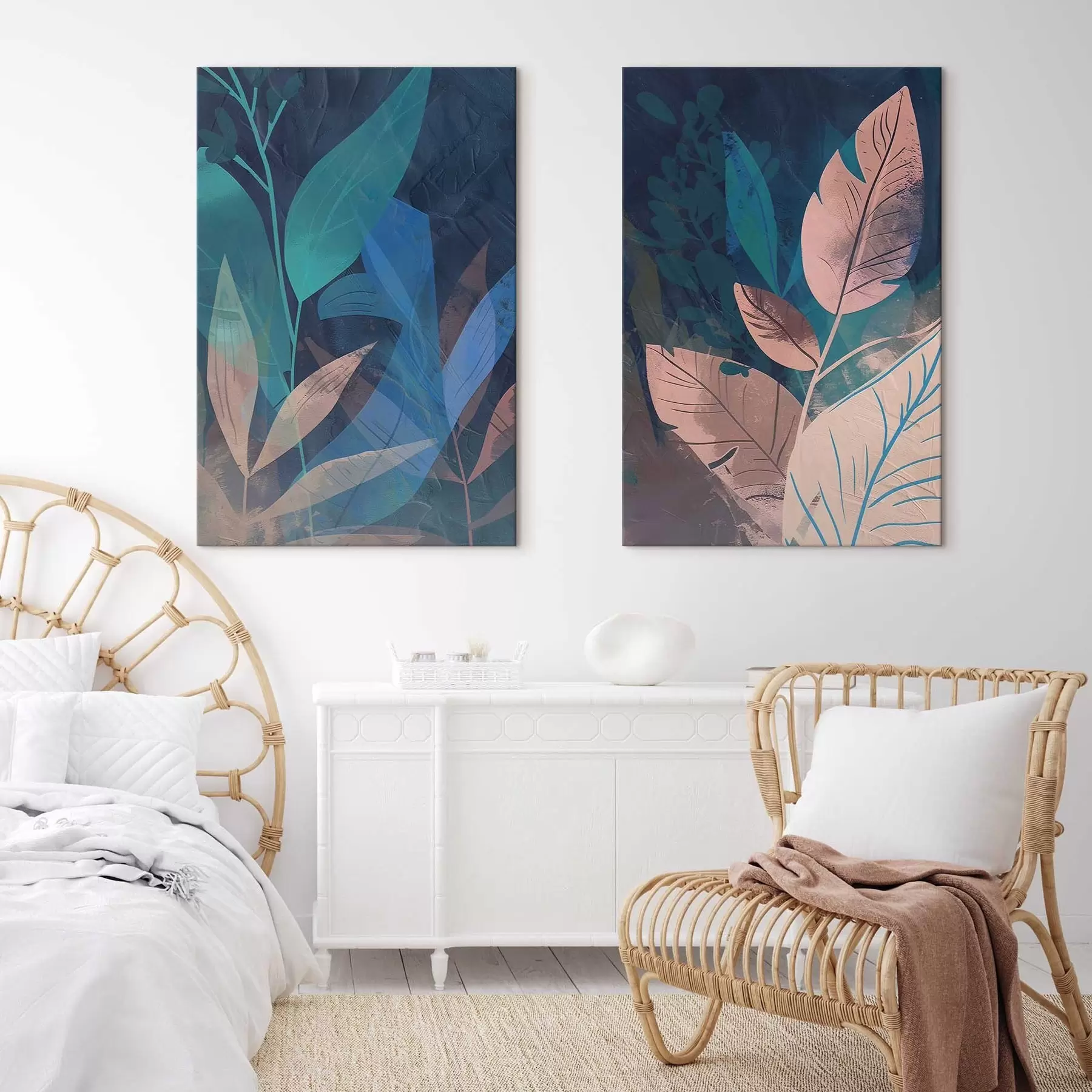 murales de pared Ramitas y hojas, abstracto m01301