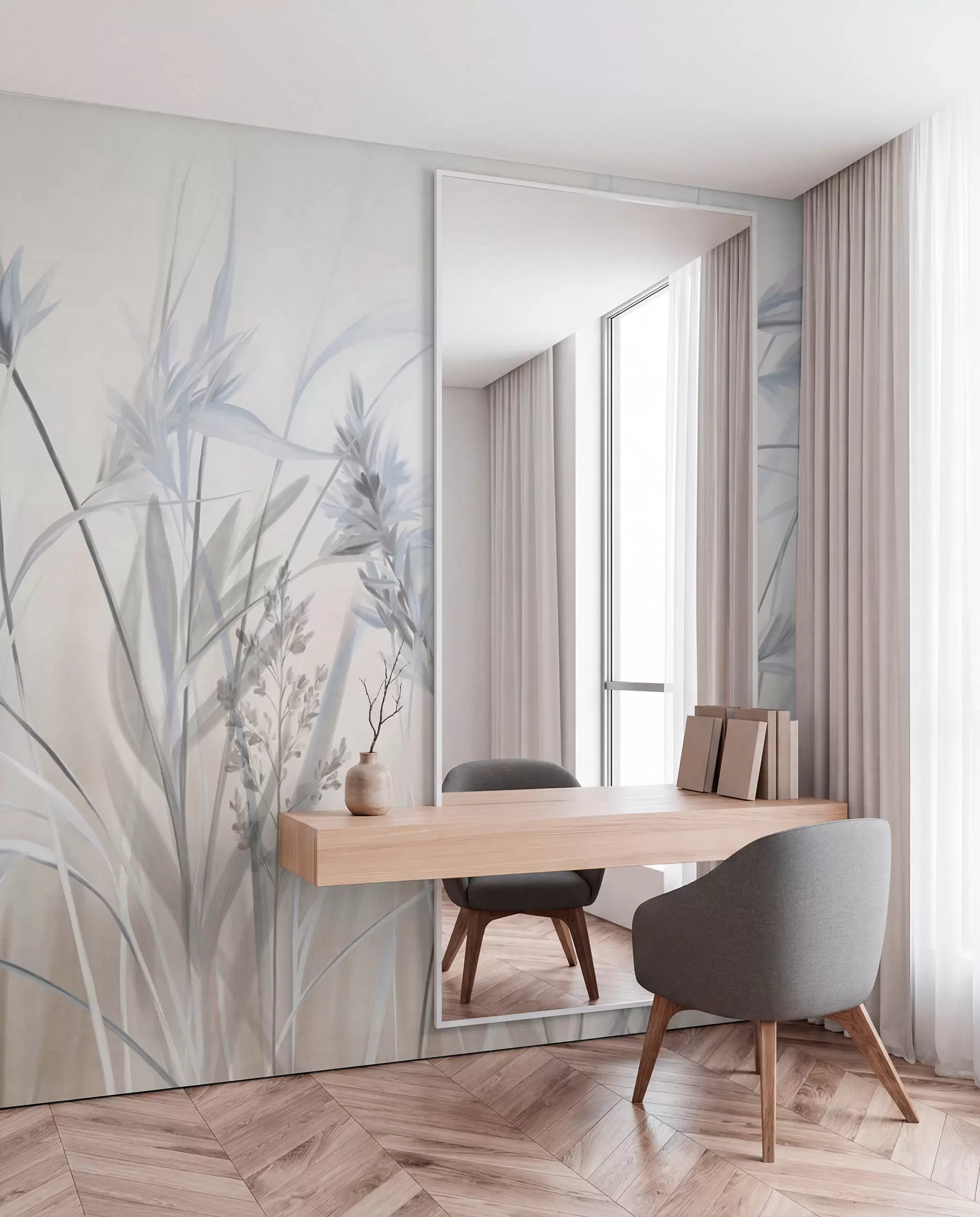 murales de pared Pradera plateada w09652v1