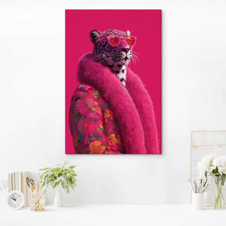 murales de pared Leopardo con un abrigo glamuroso s47734