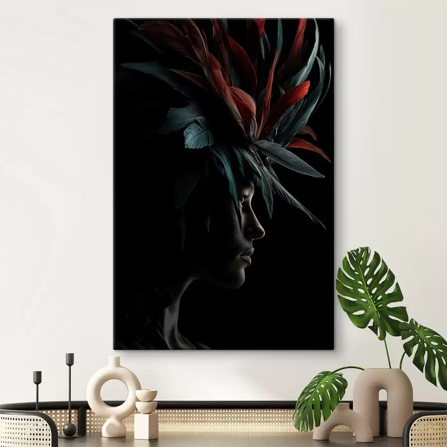 murales de pared Retrato con plumas s47735