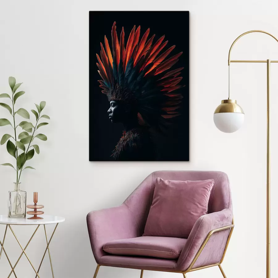 murales de pared Retrato con plumas s47736